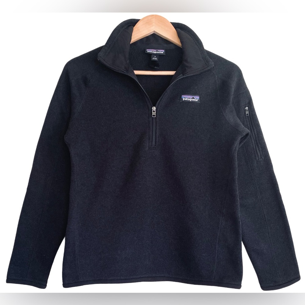 PATAGONIA Women’s Black 1/4 Zip Pullover Better Sweater Size S Outdoor Travel